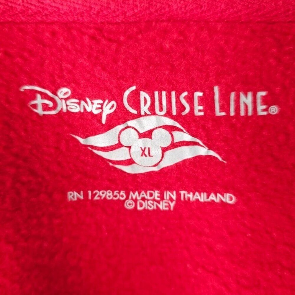 Disney Cruise Line Sweatshirt Hoodie Mens Size Small Red Mickey Mouse Pullover - Picture 6 of 7
